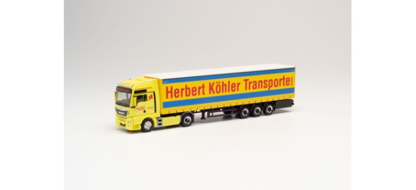 Herpa 938327 MAN TGX XXL Gardinenplanen Sattelzug "Herbert Köhler" (Sondermodell Norden)